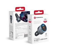Forcell Caricabatterie Auto Fast 65w 1x Usb-a 2 Xusb-c Per Vivo V50 Lite 4g 5g