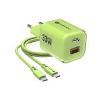FORCELL CARICABATTERIE FAST DUAL CHARGING GAN VT-31 33W USB-C +USB GREEN 794D4DA