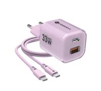 FORCELL CARICABATTERIE FAST DUAL CHARGING GAN VT-31 33W USB-C + USB PURP 794D17A