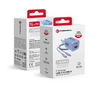 Forcell Caricabatterie Fast Dual Vt-31 33w Blu Per Hmd Skyline Vibe Xr21