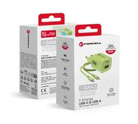 Forcell Caricabatterie Fast Dual Vt-31 33w Green Per Hmd Skyline Vibe Xr21