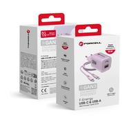 Forcell Caricabatterie Fast Dual Vt-31 33w Purple Per Htc Wildfire X Huawei P30