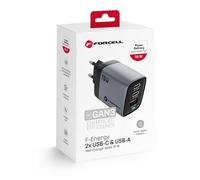 Forcell Caricabatterie Fast Triplo Gan Vt-37 70w Per Htc A102 U23 Pro Huawei P60