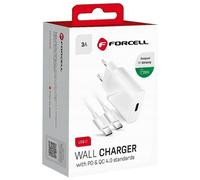 Forcell Caricabatterie Qc 4.0 Di Ricambio Con Cavo Type-c 25w Per Smartphone