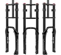 Forcella Ad Aria per Bici da Neve 20ih Forcella per Bici da Spiaggia per Pneumatici da 4.0 Escursione da 110 Mm Forcella Ammortizzata Fat per Bici Doppia Spalla 1-1/8" Rimbalzo, Black, 20"