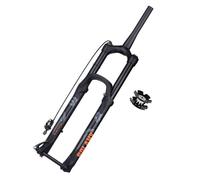 Forcella ammortizzata for mountain bike for 26 27,5 29 pollici, forcella ad aria, escursione 100 mm, QR 9x100 mm, blocco remoto, freno a disco, tubo conico, anteriore for bicicletta(Black,26")