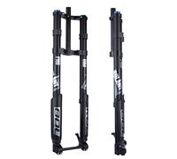 Forcella ammortizzata invertita 26 27,5 29 pollici Forcella ad aria MTB da discesa Pneumatico 5.0 Mountain Bike Fat Forcella anteriore a doppia spalla Escursione 160 mm Rimbalzo regolabile Blocco ma