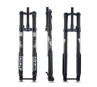 Forcella ammortizzata invertita per mountain bike 26 27,5 29 pollici Forcella anteriore universale da 1-1/8" Freno a disco Forcella ad aria Escursione 160 mm Doppia corona Perno passante DH 15 * 110