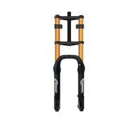 Forcella Ammortizzata per Bici 20" 26" 4.0 Fat Bikes Forcella Pneumatica 190mm Viaggio Forcella Anteriore A Doppia Spalla per Snow/Beach Bike Smorzamento Regolabile QR 9 * 135mm(Gold B,20in)