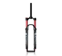Forcella Ammortizzata per Mountain Bike 26/27,5/29 MTB Doppia Aria Escursione 120 mm Regolazione del Ritorno Freno a Disco Dritto/Conico Anteriore QR 9 * 100 mm Blocco Manuale (Rosso Dritto, 26'')