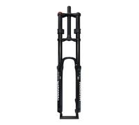 Forcella Ammortizzata per Mountain Bike 26 27,5 29 Pollici 1-1/8" Corsa ad Aria Dritta 180 mm Doppia Corona Discesa 9 * 100 mm Freno a Disco Anteriore Manuale (Nero, 27,5 Pollici)