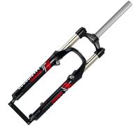 Forcella Ammortizzata per Mountain Bike 26'' Freno a Disco V Molla Meccanica Anteriore QR 9x100mm Escursione 110mm 1-1/8'' Sterzo Dritto Senza Filettatura (Rosso)
