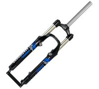 Forcella Ammortizzata per Mountain Bike 26'' Freno a Disco V Molla Meccanica Anteriore QR 9x100mm Escursione 110mm 1-1/8'' Sterzo Dritto Senza Filettatura (Blu)