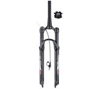 Forcella ammortizzata per mountain bike, corsa 120 mm, asse QR, tubo conico 1 1/8, blocco manuale remoto per guida XC