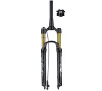 Forcella ammortizzata per mountain bike, corsa 120 mm, asse QR, tubo conico 1 1/8, blocco manuale remoto per guida XC