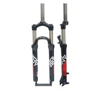 Forcella anteriore for mountain bike da 24 pollici, sospensione meccanica in lega di alluminio, tubo dritto da 1 1/8, controllo manuale QR, accessori for biciclette da 9 mm, freno a disco(Black Red)