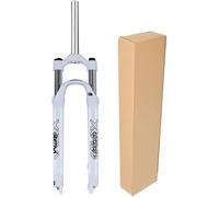 Forcella Anteriore MTB da 1-1/8" con Sospensione A Molla, Ammortizzatore, Forcella Meccanica per Bicicletta, ASSE da 9 Mm, Attacco QR, Freno A Disco, White, 29inch