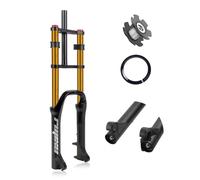 Forcella Anteriore per Mountain Bike elettrica da 20/26 Pollici, Forcella Fat da 4,0 Pollici, Sospensione pneumatica, Escursione 140 mm, Rimbalzo Regolabile, Doppia Corona Dritta d