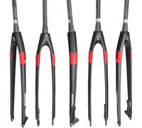 Forcella Anteriore Per Mountain Bike Ultraleggera, Forcella Per Bici Da Strada, Forcella Rigida Affusolata in Carbonio Mtb, Freno A Disco, Forcelle Rigide Per Bicicletta 26/27.5/29Er,Rosso,29inch