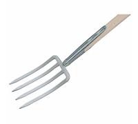 Forcella Argento 4 Denti T 85cm Rastrello Ganci Zappa Giardino Top Terrazza