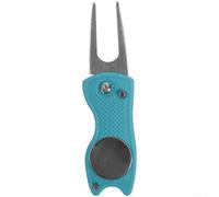Forcella da golf verde in acciaio inossidabile con design pieghevole e marcatore magnetico per la manutenzione del campo (blu)
