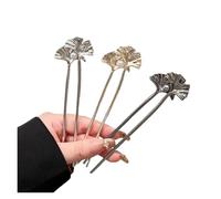 Forcella for capelli a forma di U perlata Forcina in metallo moda Copricapo geometrico Foglie ginkgo Bastoncini for Panino Accessori for for ragazze da donna per Ragazze Donne Bun Capelli(3pcs)