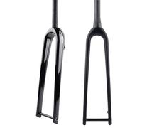 Forcella Mtb Bici da strada Gravel 700C in fibra di carbonio completa, ciclocross, viaggio, freno a disco piatto con perno passante, forcella anteriore rigida dritta conica Forcelle Rigide Mtb(Straigh