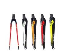 Forcella Mtb Gloss 700x25C Bici da strada in fibra di carbonio Bicicletta for adulti Freno a disco/cerchione Tubo tondo/conico Forcella anteriore in fibra di carbonio Forcella Della Bicicletta(White-R