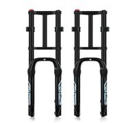 Forcella per bicicletta da 20 pollici da 66 cm, forcella con sospensione pneumatica da 10,2 cm, forcella dritta a doppia corona anteriore 9 x 135 mm, forcella per mountain bike da neve, spiaggia, bici