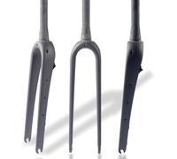 Forcella Rigida in Fibra di Carbonio 700c 1-1/8 '' Tubo Dritto/Conico A Sgancio Rapido 9 X100mm Freno A Disco Ghiaia Bici da Strada, Matt Black, Straight