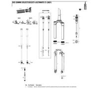 Forcella Rockshox Te/Pivot/Plongeurs Sid 35mm Ult 100-120mm Dba 29""B 44 Noir