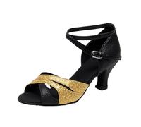 ForceRoute Scarpe da Ballo Liscio,Scarpe Ballo Femmina,Scscarpe per Il Tango,Aperti in Punta,con Cinturini Incrociati,Regolabili,Traspirante,Facile Indossare Togliere,per I Principianti della Danza