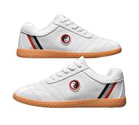 ForceRoute Tai Chi Wu Shu Kung Fu Scarpe,Scarpe Taekwondo Pelle,Scarpe da Taekwondo Sport Boxe,Scarpe da Karate Kung Fu,Bambini,Uomo Donna,Unisex,Traspirante,Antiscivolo,Leggere,per Wushu Yoga