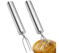 Forchetta da frutta,2 pezzi di utensili da cucina in acciaio,Forchette per arrosti - per Cucina, Ristorante, Giardino, Barbecue, Griglia, Feste, Campeggio, Picnic, Buffet