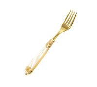 Forchetta da tavola Mirage in Ghiere oro Tin Gold 18.10 (AISI 304) manico perlato doppia ghiera lavabili in lavastoviglie Avorio Perlato oro