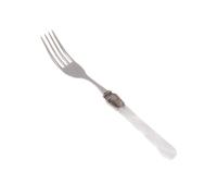 Forchetta da tavola Modello Penelope Set di 6 Pezzi in acciaio 18.10 Lunghezza 26 cm manico in PPMA lavabile in lavastoviglie colore Bianco bianco