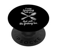 Forchetta e cucchiaio dal design minimalista, idea regalo, arte culinaria PopSockets PopGrip Adesivo