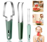 Forchetta per anguria 3 in 1, Taglierina per anguria in acciaio inox strumento portatile per affettare anguria per anguria, ghiaccioli, anguria, utensile da cucina e campeggio