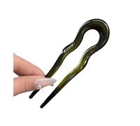 Forchetta per capelli a forma di U, in acetato, alla moda, design geometrico, forcina per capelli con guscio di tartaruga, accessori per capelli per donne e ragazze (verde)