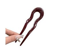 Forchetta per capelli a forma di U, in acetato, alla moda, design geometrico, forcina per capelli con guscio di tartaruga, accessori per capelli per donne e ragazze (rosso)