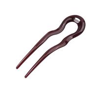 Forchetta per capelli a forma di U, in metallo, forcine per capelli per ragazze, accessori per chignon (rosso scuro)