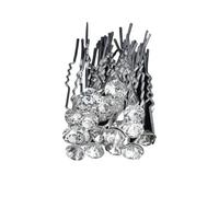 Forchetta per capelli in metallo a forma di U, elegante forcina per capelli da sposa con perle e cristalli, per donne, accessori per gioielli, 20 pezzi (20 spille4)