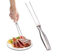 Forchetta per Carne in Acciaio Inox, Forchetta per Barbecue, 27 cm Forchettone da Carne in Acciaio Inossidabile con Manico, per Arrosto Tacchino Maiale Pollo Cena Cucina