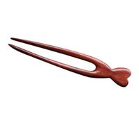 Forchetta per Chioma in Legno a U Stile Vintage, Marrone | Decorazione per Acconciature, Design Semplice ed Elegante, Adatta a Diverse Occasioni