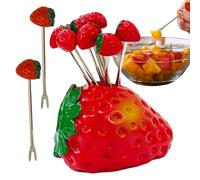 Forchetta Per Frutta | Picche Antipasto a Forma di Cuore di Fragola,10 Pezzi Gadget Da Cucina In Acciaio Decorazioni E Centri Da Tavolo Per Festa A Casa Insalata Dessert