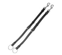 Forchetta per martingala in cuoio doppiato con doppio moschettone e fibbie inox