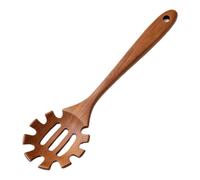 Forchetta per spaghetti artigianale in teak per mescolare pasta bollente e servi