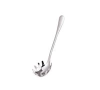 Forchetta per spaghetti con manico lungo, multifunzione in acciaio inox, con scanalature, mestolo per schiumarola