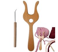 Forchetta per uncinetto - Gancio in legno per tessitura a maglia, accessorio preciso per intrecciare, artigianato durevole | Forchette per lavorare a maglia per sciarpe con coulisse principianti fai