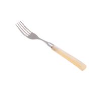 Forchetta tavola Giada Set di 6 Pezzi in acciaio 18.10 AISI430 Lunghezza 26 manico in Polimetilmetacrilato PMMA con ghiera metallica lavabile in lavastoviglie Avorio avorio